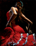 Perez Prints Perez Prints Dancer In Red With White