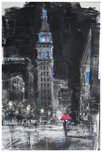 City Impressionism Originals and Prints City Impressionism Originals and Prints City Night Life (Original) (Framed)