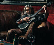 Fabian Perez Prints for Sale Fabian Perez Prints for Sale Self Portrait with Guitar on the Couch