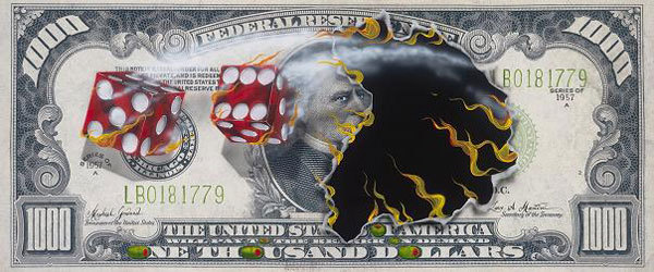 Michael Godard $1000 Bill - We Olive Cash (Mural)