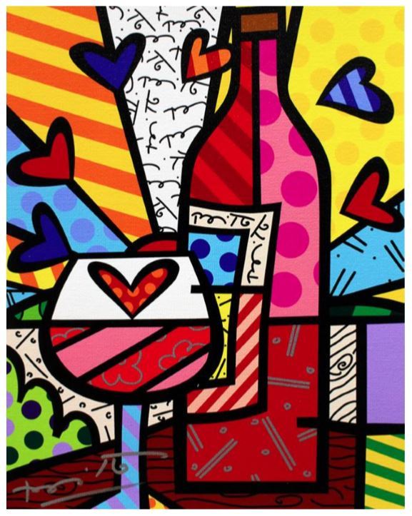 175703 POP Let’s Celebrate by Romero Britto Wine Bar Decor WALL PRINT POSTER DE