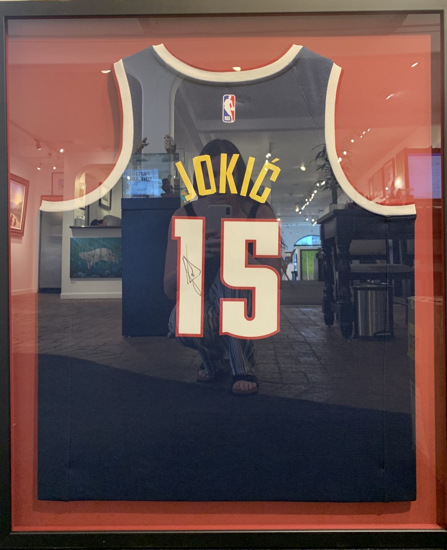 Nikola Jokic Custom Framed Denver Nuggets Jersey Display