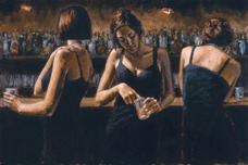 Fabian Perez Fabian Perez Study for 3 Girls in Bar II