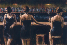 Fabian Perez Fabian Perez Study for 3 Girls in Bar