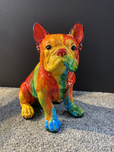 Ancizar Marin Sculptures  Ancizar Marin Sculptures  Small Sitting Frenchie (Small) (Rainbow) 
