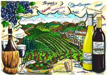 Charles Fazzino Art Charles Fazzino Art A Tasting In Wine Country (DX)