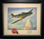 Fine Artwork On Sale Fine Artwork On Sale Vintage Coca Cola U.S. Navy Bomber (Framed)