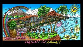 Charles Fazzino Art Charles Fazzino Art Kawaii in Hawaii (PR) (Black)