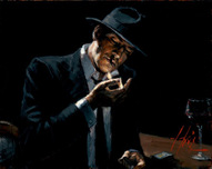 Fabian Perez Fabian Perez Man Lighting Cigarette 