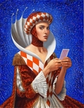 Michael Cheval Michael Cheval Queen of Diamonds (SN) (Framed)