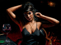 Fabian Perez Fabian Perez Saba at Las Brujas With Red Wine