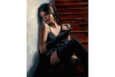 Fabian Perez Fabian Perez Saba on the Stairs - White Wall