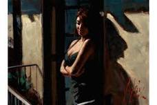 Fabian Perez Fabian Perez Saba at the Balcony - Black Dress