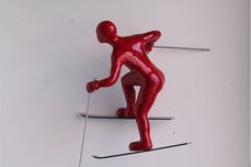 Ancizar Marin Sculptures  Ancizar Marin Sculptures  Cross Country Skier (Red)