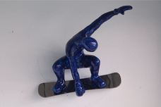 Ancizar Marin Sculptures  Ancizar Marin Sculptures  Half Pipe Snowboarder (Blue)