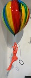 Ancizar Marin Sculptures  Ancizar Marin Sculptures  Balloon with Female Jester (Rainbow Balloon, Coral Figure)