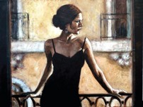 Fabian Perez Fabian Perez Brunette At The Balcony