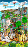 Charles Fazzino Art Charles Fazzino Art Every Dog Has Its Day in LA (DX)