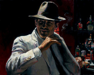 Fabian Perez Fabian Perez Man at the Red Bar