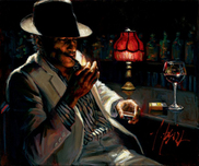 Fabian Perez Fabian Perez Man Lighting Cigarette V