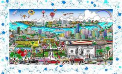 Charles Fazzino Art Charles Fazzino Art Miami Artistically in the 305 (Framed) (AP) 