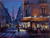 Michael Flohr Art Michael Flohr Art Parisian Rain (SN) - (Framed)