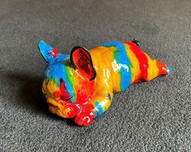 Ancizar Marin Sculptures  Ancizar Marin Sculptures  Sleeping Frenchie (Small) (SS - Rainbow Swirl)