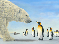 Robert Bissell Art Robert Bissell Art Meeting on the Ice (SN) - (Stretched)