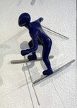 Ancizar Marin Sculptures  Ancizar Marin Sculptures  Cross Country Skier (Blue)