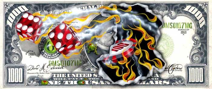 Michael Godard $1000 Bill - Winning Big (Magnum) (Mural)