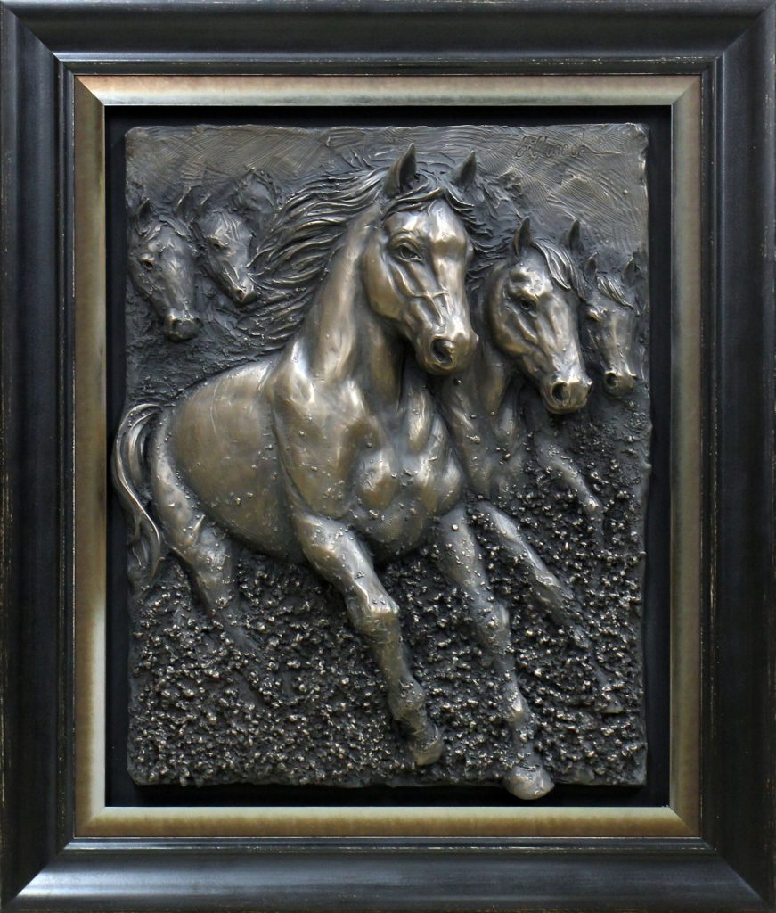 Bill Mack Freedom Horses (Bonded Bronze) (Framed)