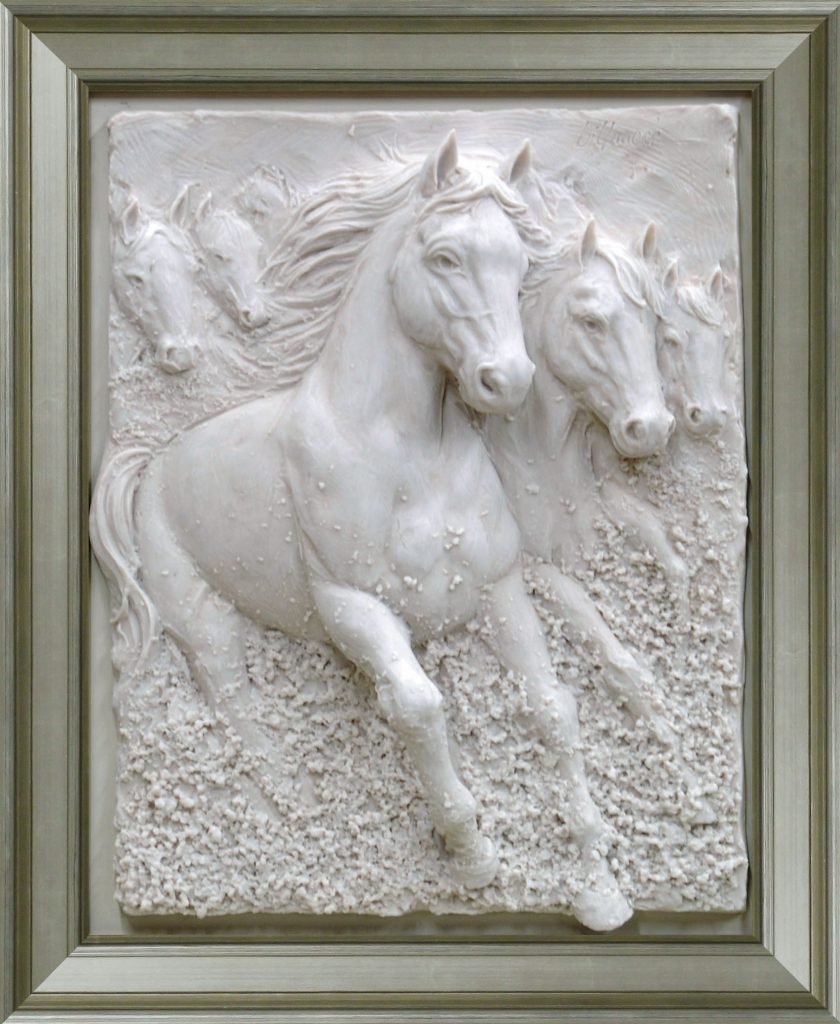 Bill Mack Freedom Horses (Bonded Natural Sand) (Framed)