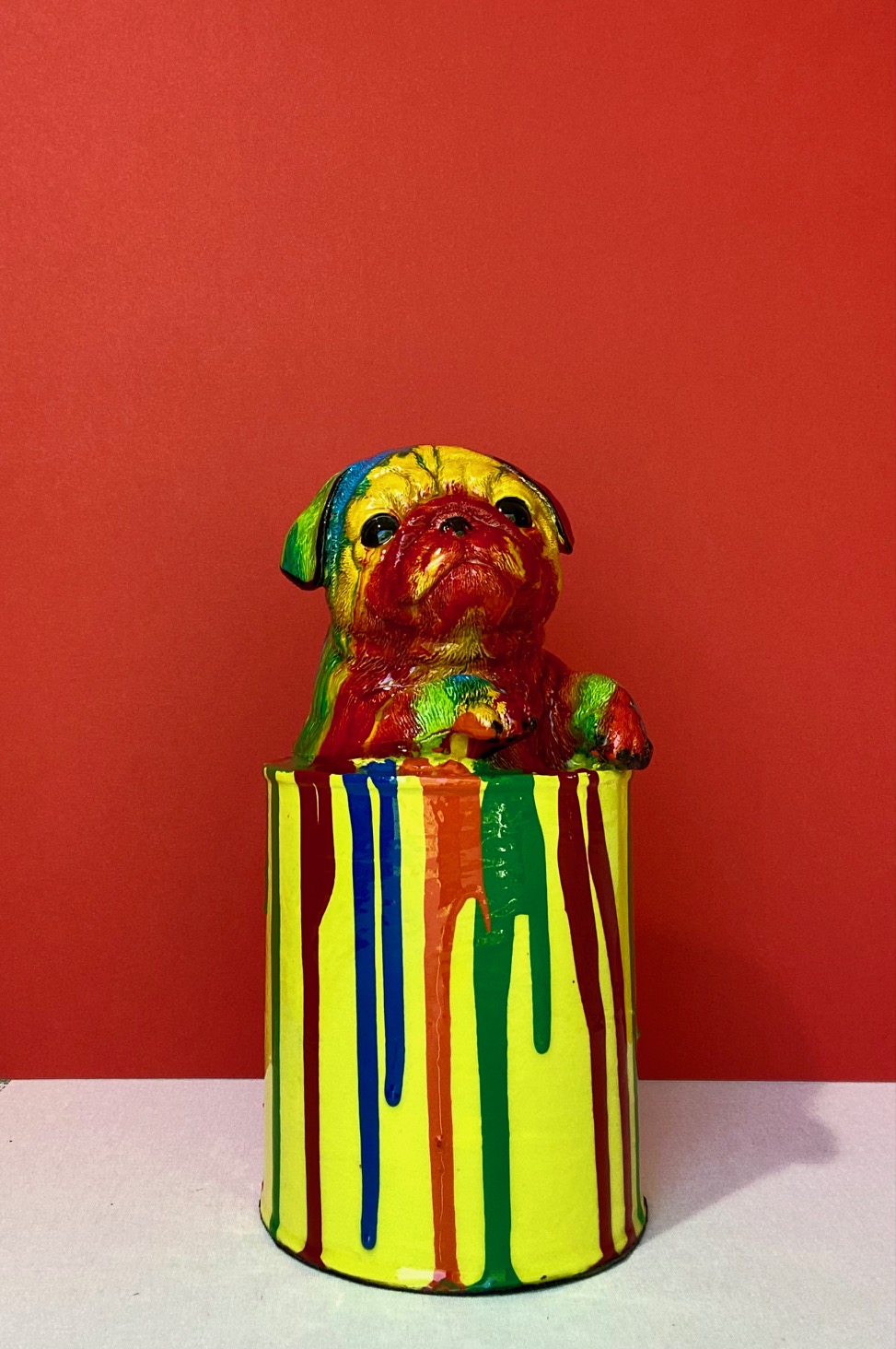 Ancizar Marin Paint Can Pug (Rainbow Swirl)