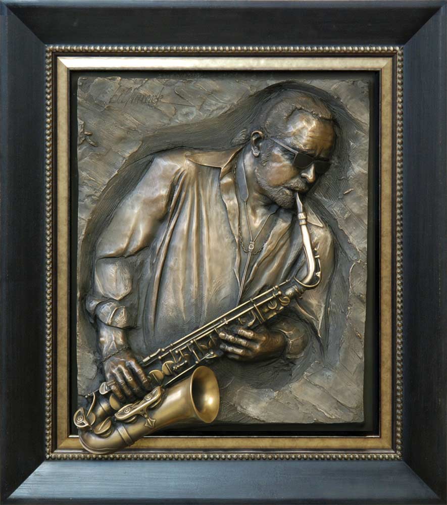 Bill Mack Jazzman (Bonded Bronze) (Framed)