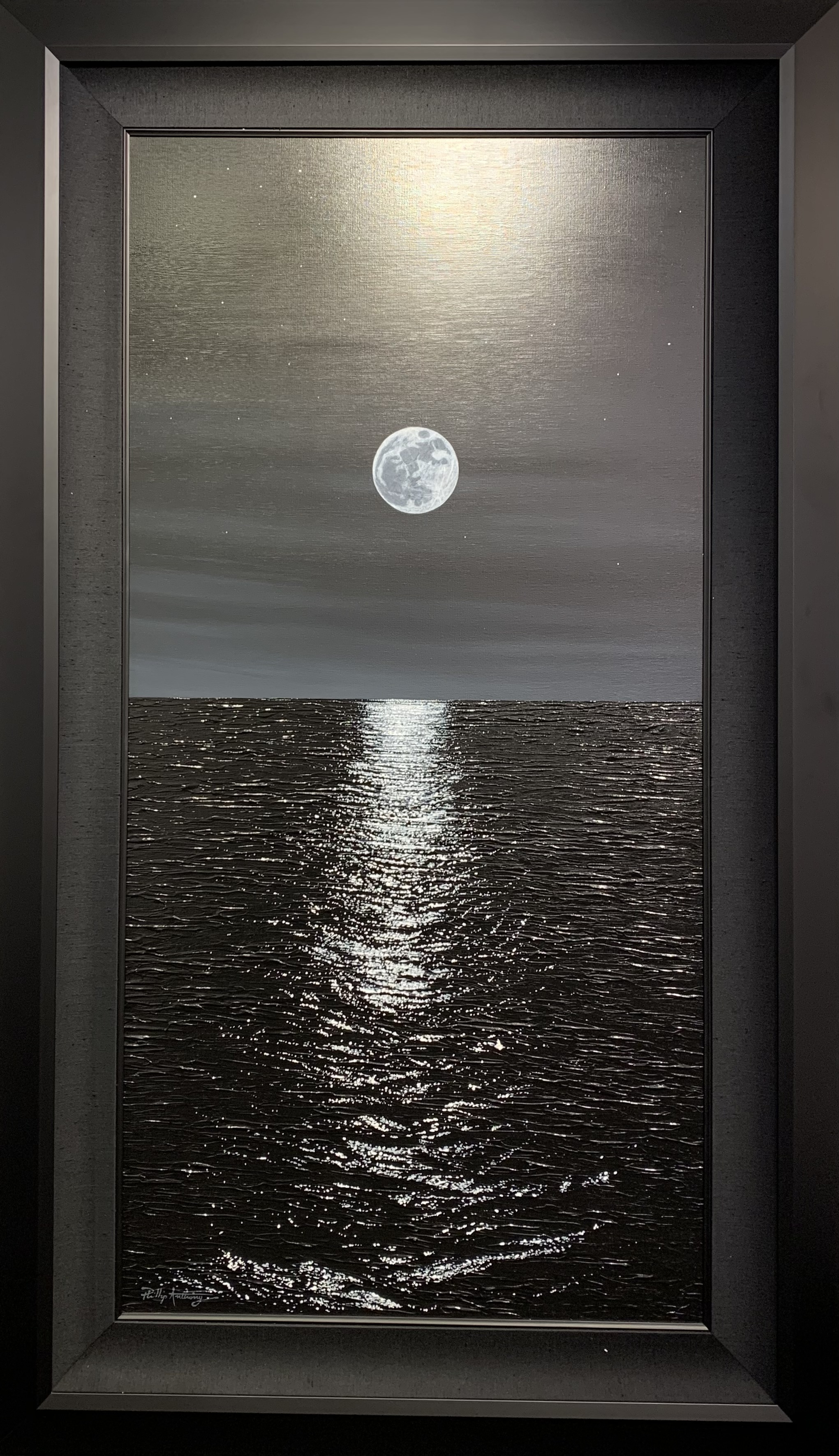 Phillip Anthony Texture Moon (Original) (Framed)