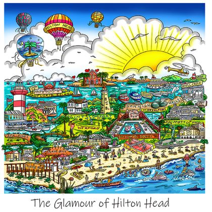 Charles Fazzino The South Carolina Series: The Glamour of Hilton Head (DX)