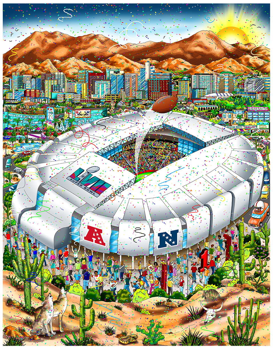 Charles Fazzino Superbowl LVII: Arizona (PR)