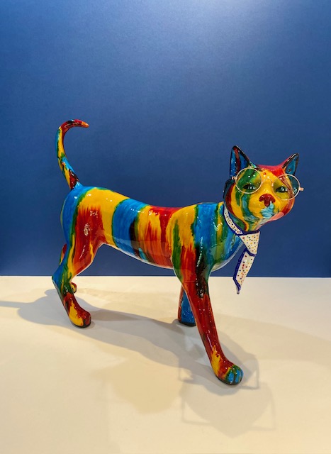 Ancizar Marin Standing Cat with Glasses (SS  Rainbow Swirl)