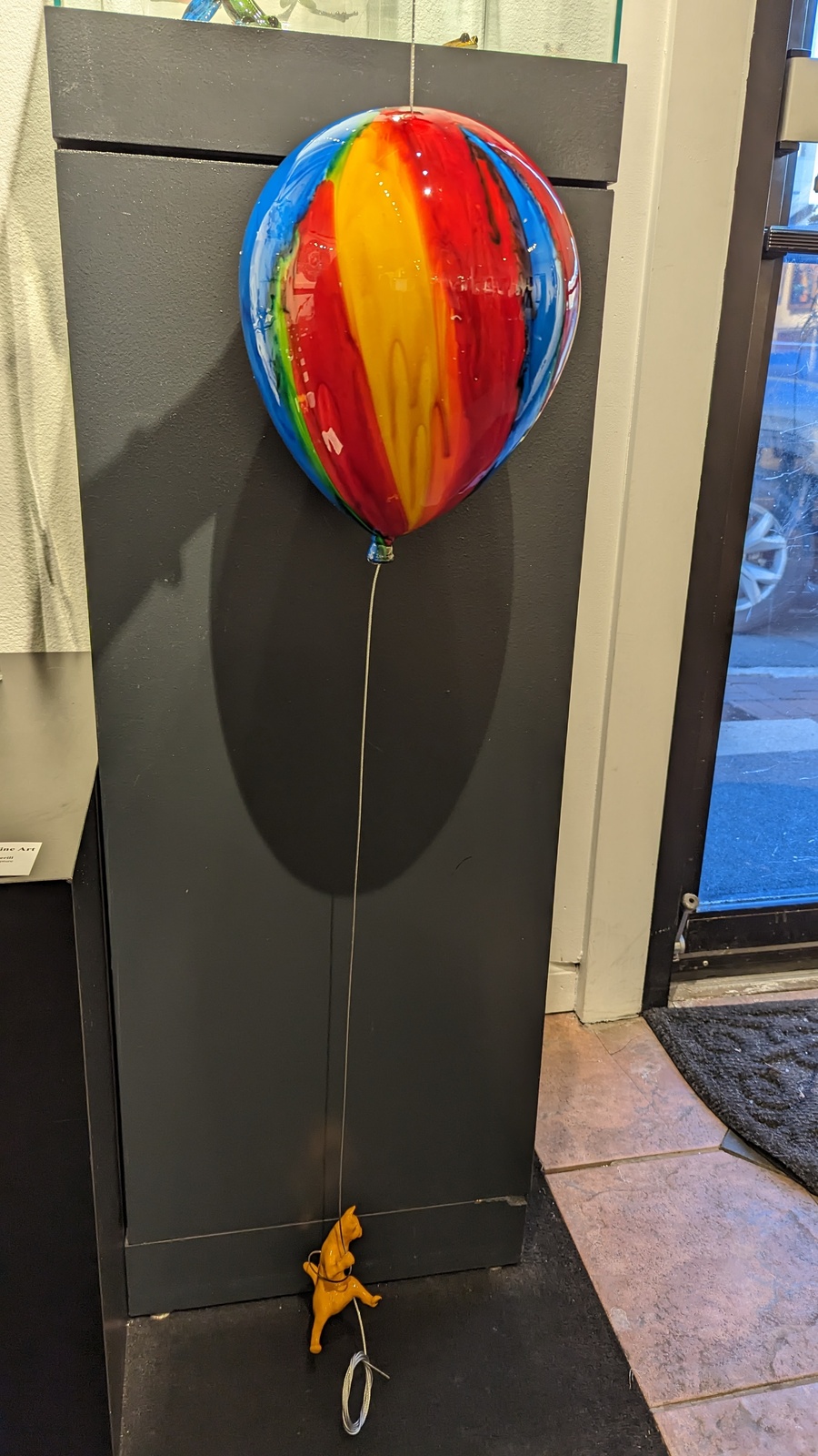 Ancizar Marin Balloon with Cat (Rainbow Swirl and Yellow)