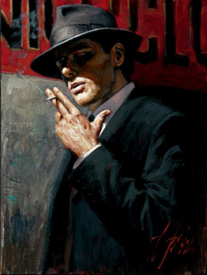 Fabian Perez Man at the Red Sign
