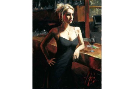 Fabian Perez Monika at the Bar with Red 