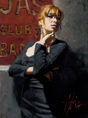 Fabian Perez Sandra at the Red Sign