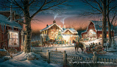 Terry Redlin Trimming the Tree
