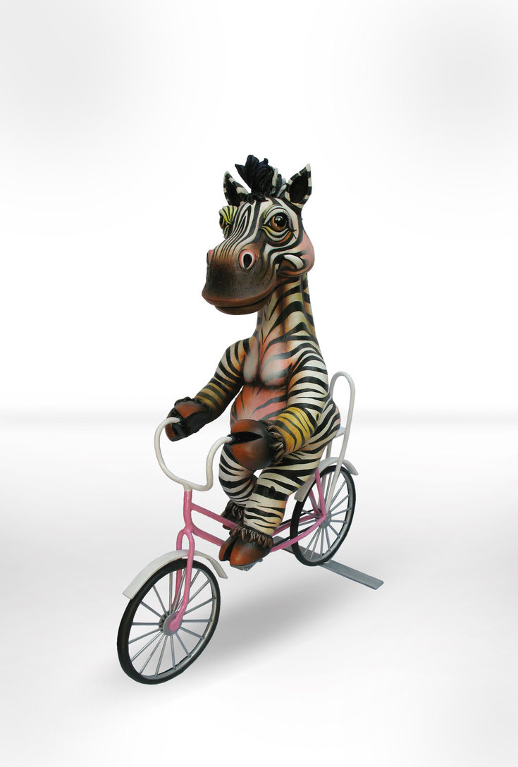 Carlos and Albert Zebra on Bicycle