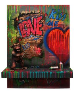 Small Standing Graffiti Chimp Carlos and Albert