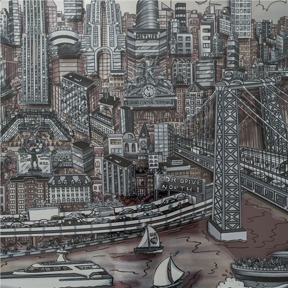 Charles Fazzino Along The East River, NYC