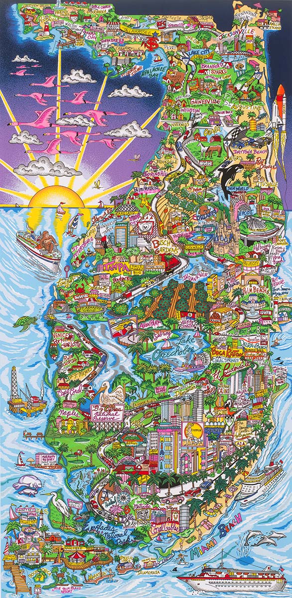 Charles Fazzino Along The Sunshine State