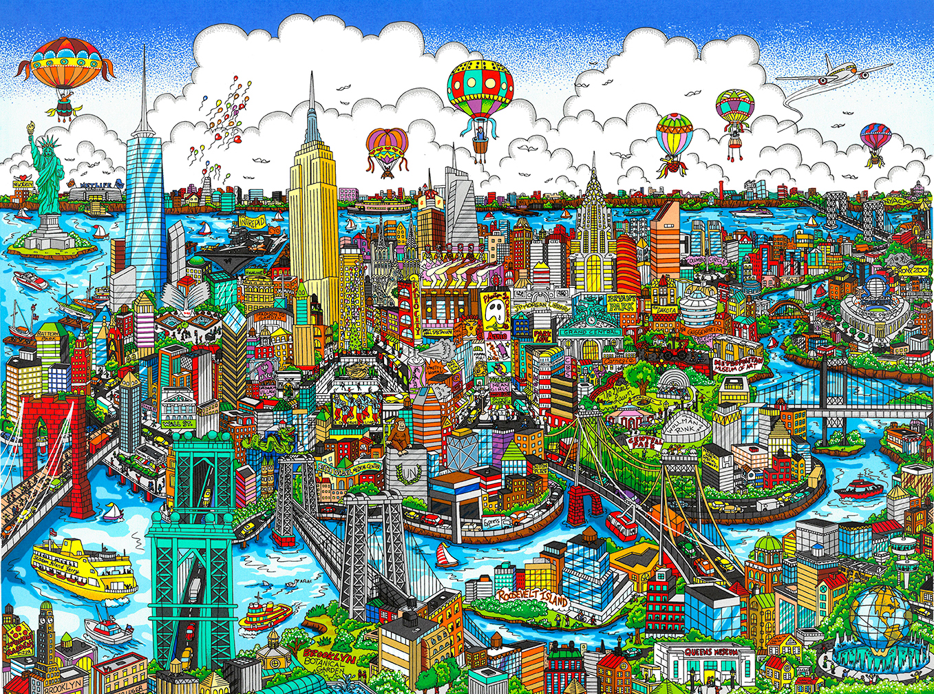 High Above New York City Charles Fazzino