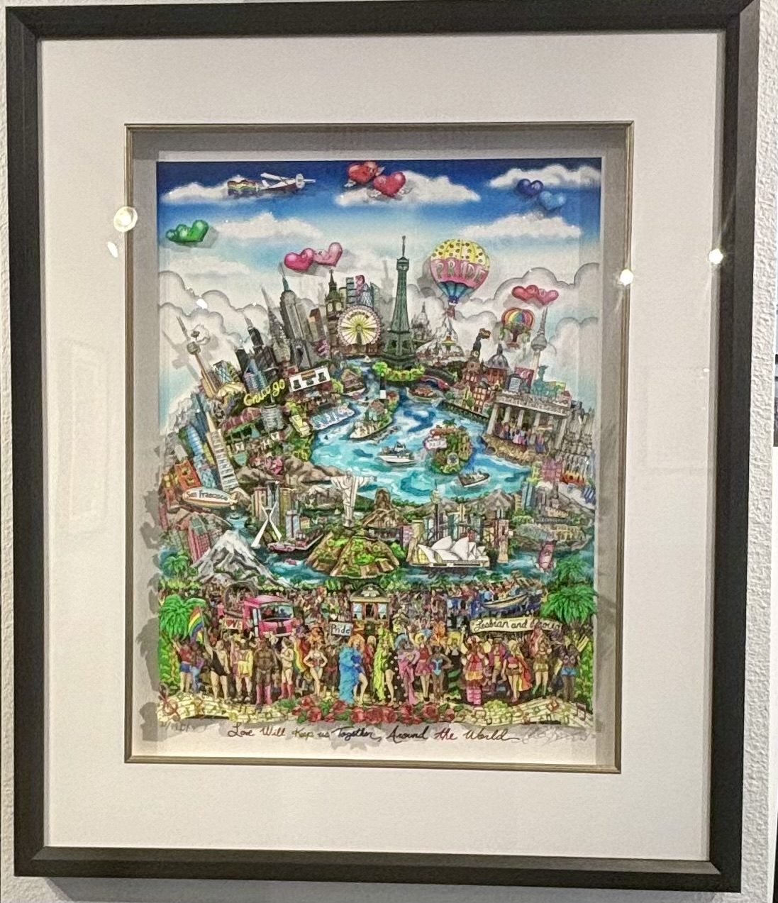 Charles Fazzino Love Will Keep Us Together, Around the World